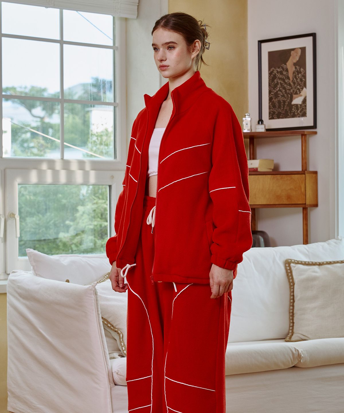 아리킴(ARIKIM) KIKI FLEECE ZIP UP / RED