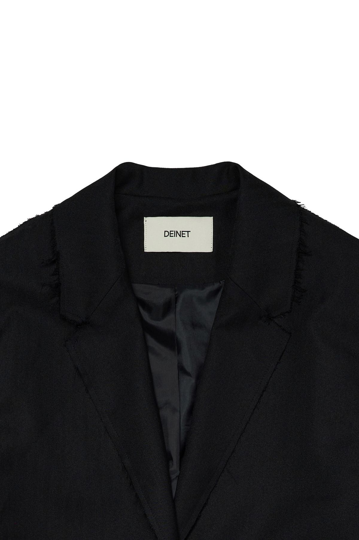 다이닛(DEINET) DEINET ROUGH CUT DETAIL BLAZER IN BLACK