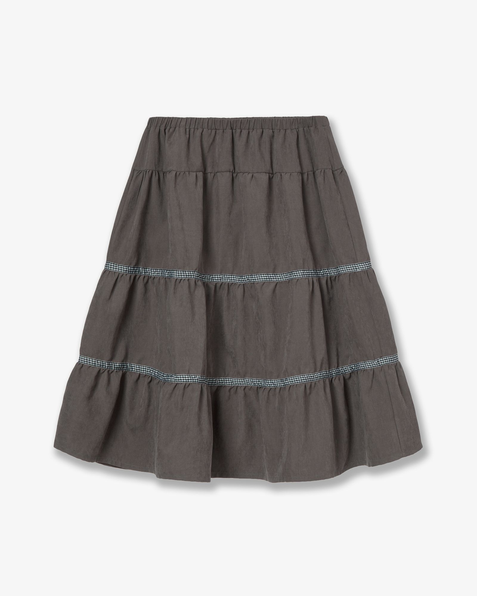 aeae CHECK MIDI TIERED SKIRT ミディスカート MUSINSA | AEAE CHECK MIDI TIERED SKIRT [BROWN]
