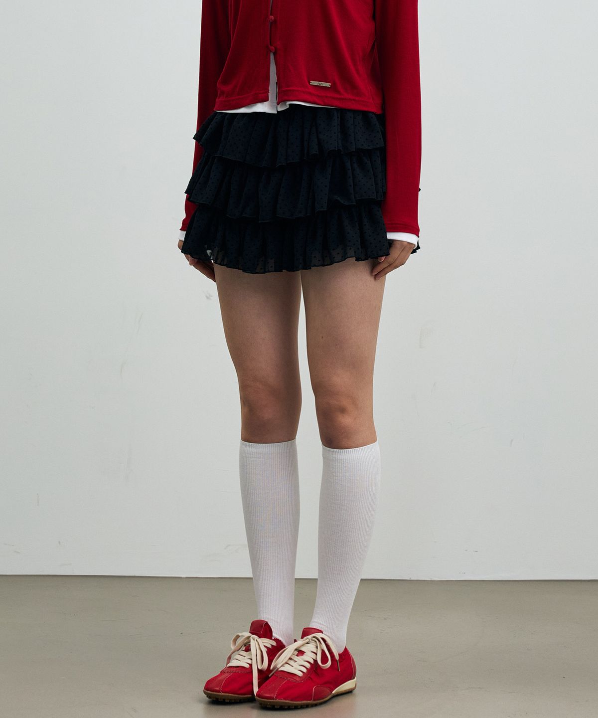 아리킴(ARIKIM) MINI HEART CANCAN SKIRT PANTS / BLACK