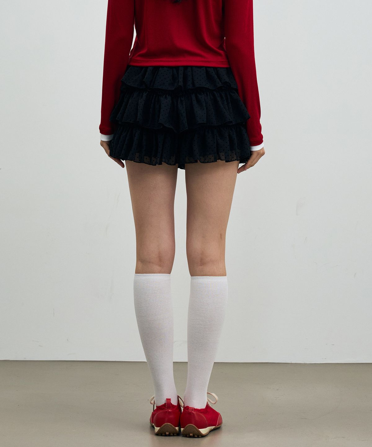 아리킴(ARIKIM) MINI HEART CANCAN SKIRT PANTS / BLACK