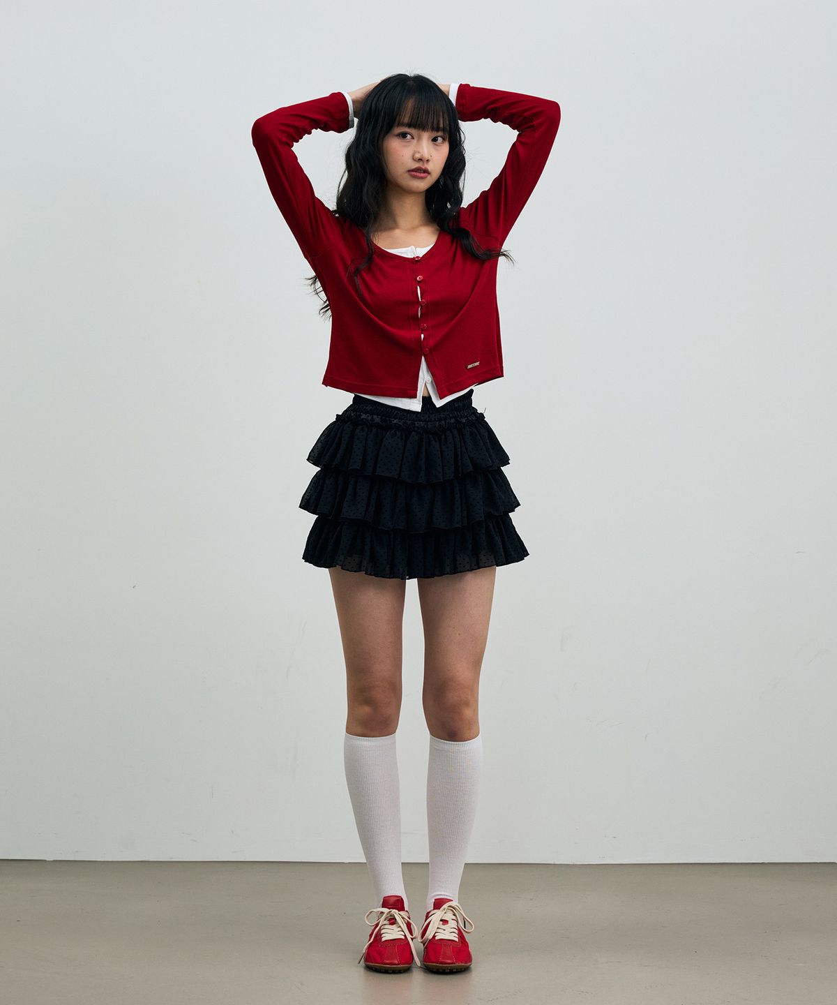 아리킴(ARIKIM) MINI HEART CANCAN SKIRT PANTS / BLACK