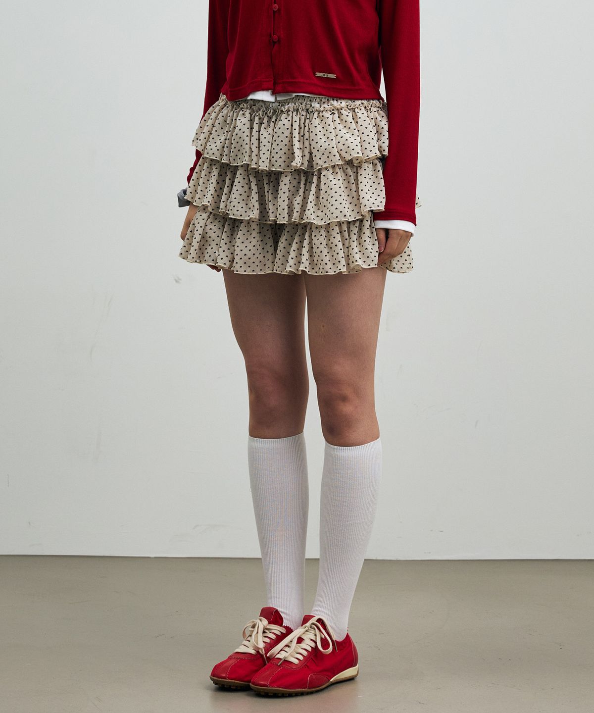 아리킴(ARIKIM) MINI HEART CANCAN SKIRT PANTS / BEIGE
