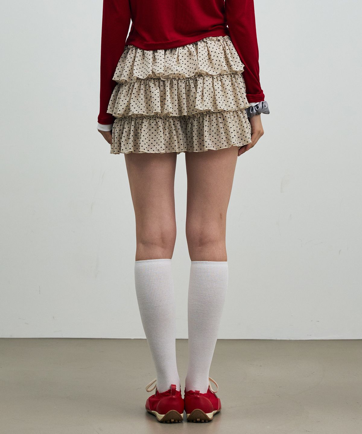아리킴(ARIKIM) MINI HEART CANCAN SKIRT PANTS / BEIGE