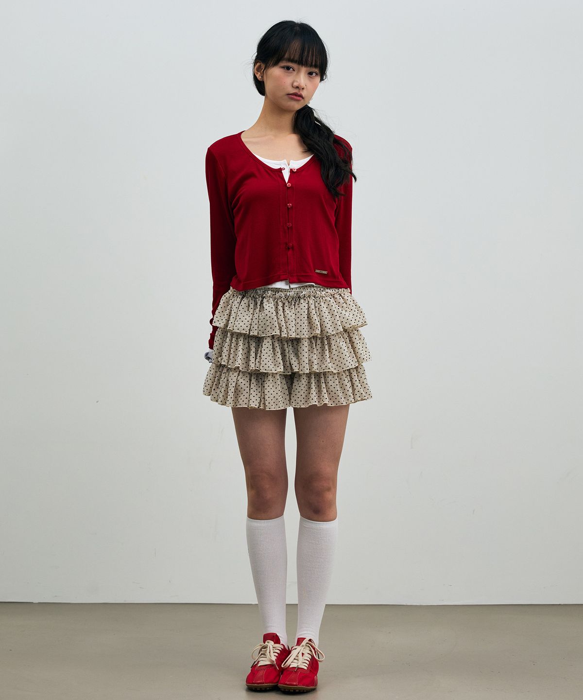 아리킴(ARIKIM) MINI HEART CANCAN SKIRT PANTS / BEIGE