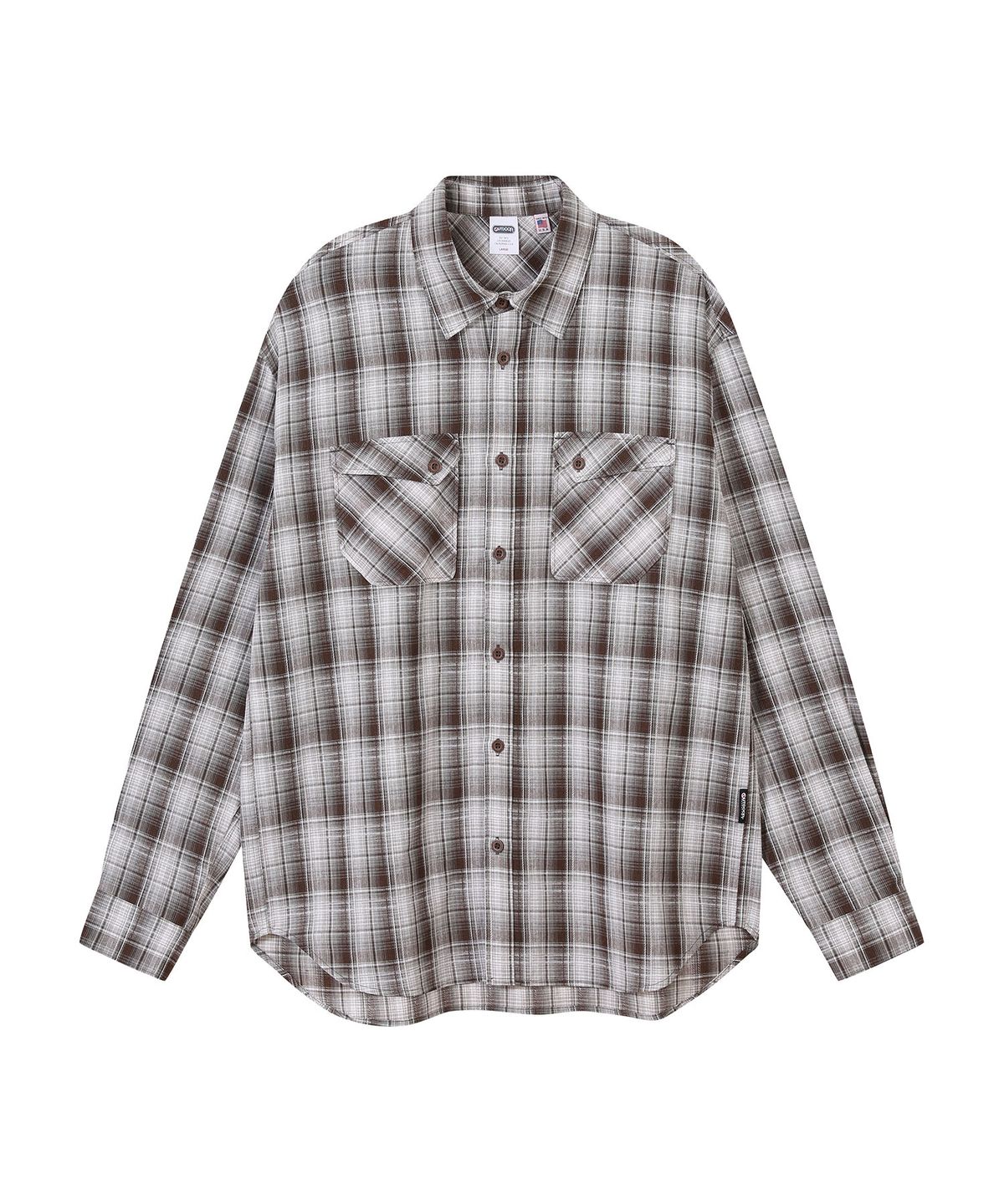 아웃도어 프로덕츠(OUTDOOR PRODUCTS) BASIC TWO POCKET CHECK SHIRT (BROWN)