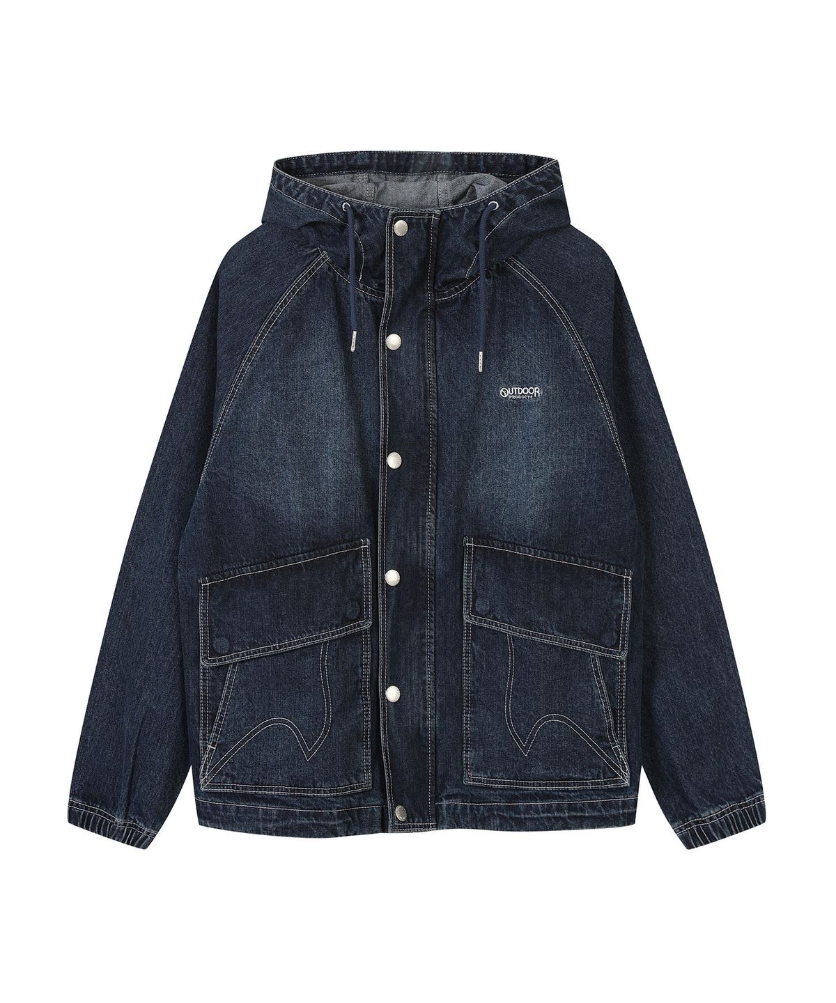 아웃도어 프로덕츠(OUTDOOR PRODUCTS) DENIM HOODED ZIP-UP (BLUE)
