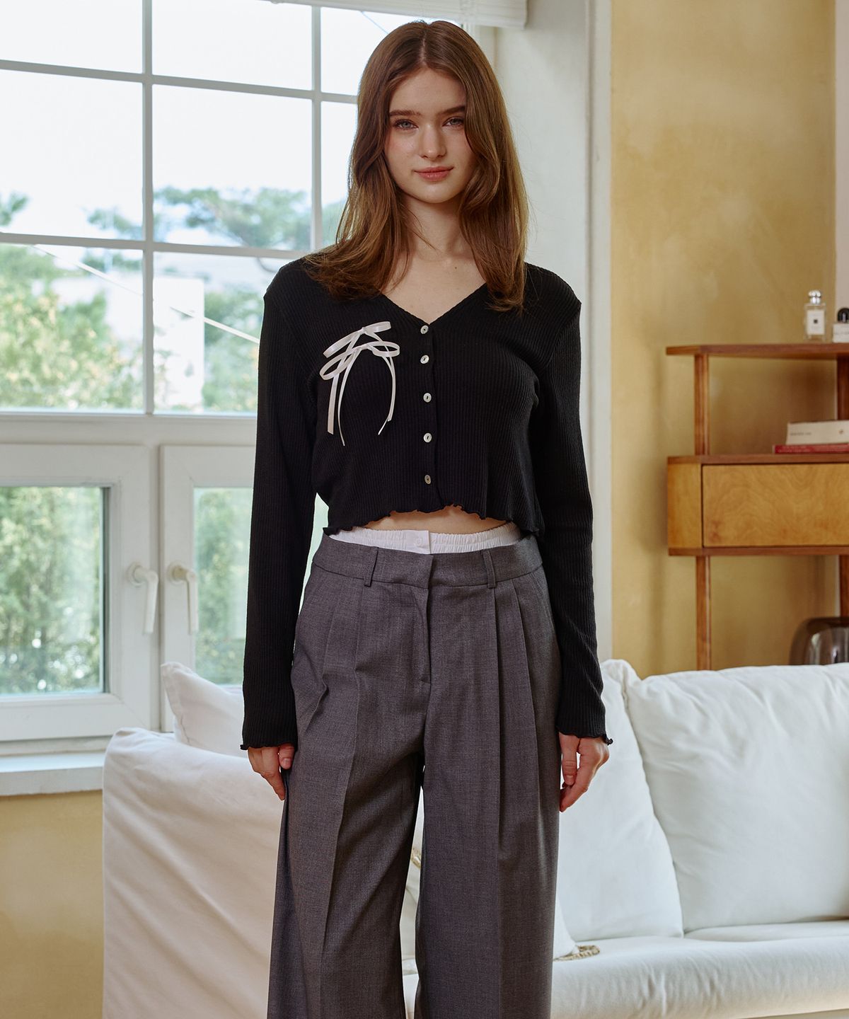 아리킴(ARIKIM) LUCID RIBBON CARDIGAN / BLACK