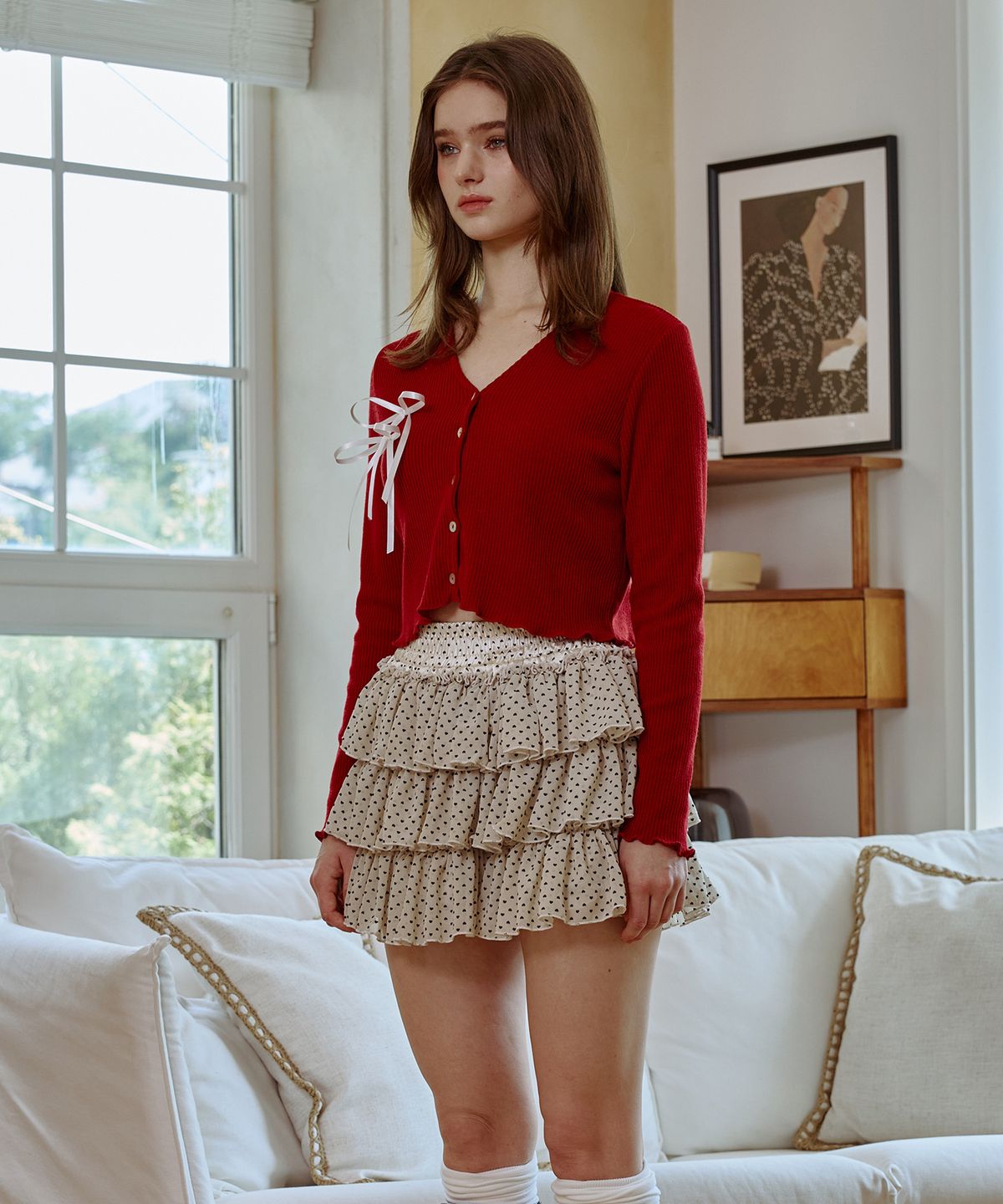 아리킴(ARIKIM) LUCID RIBBON CARDIGAN / RED