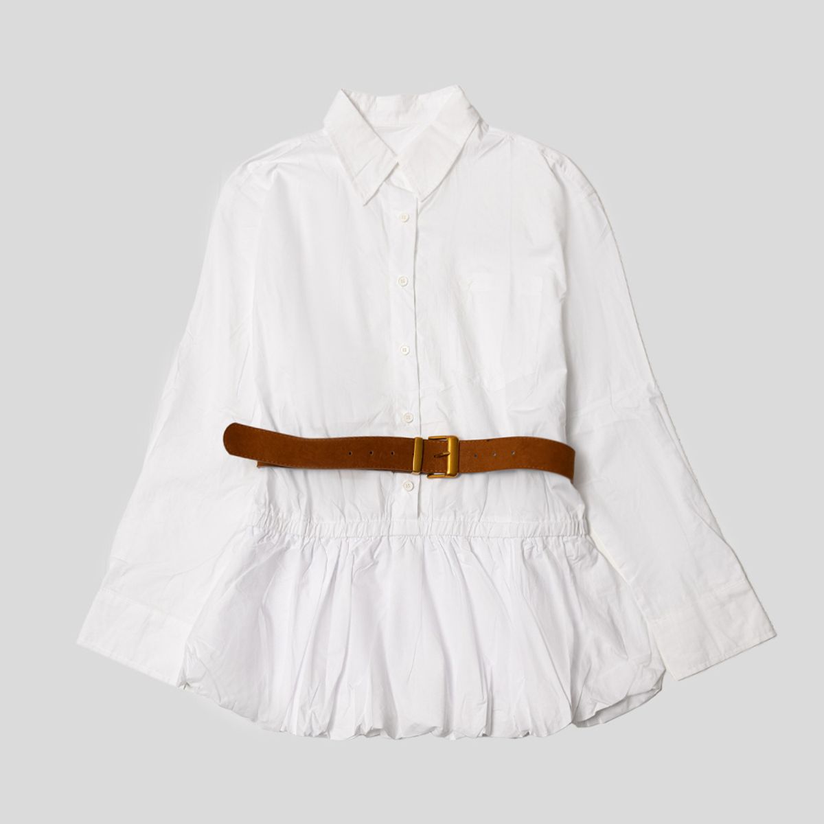 던드롭(DUNDROP) DD_Brown check loose shirt_2color