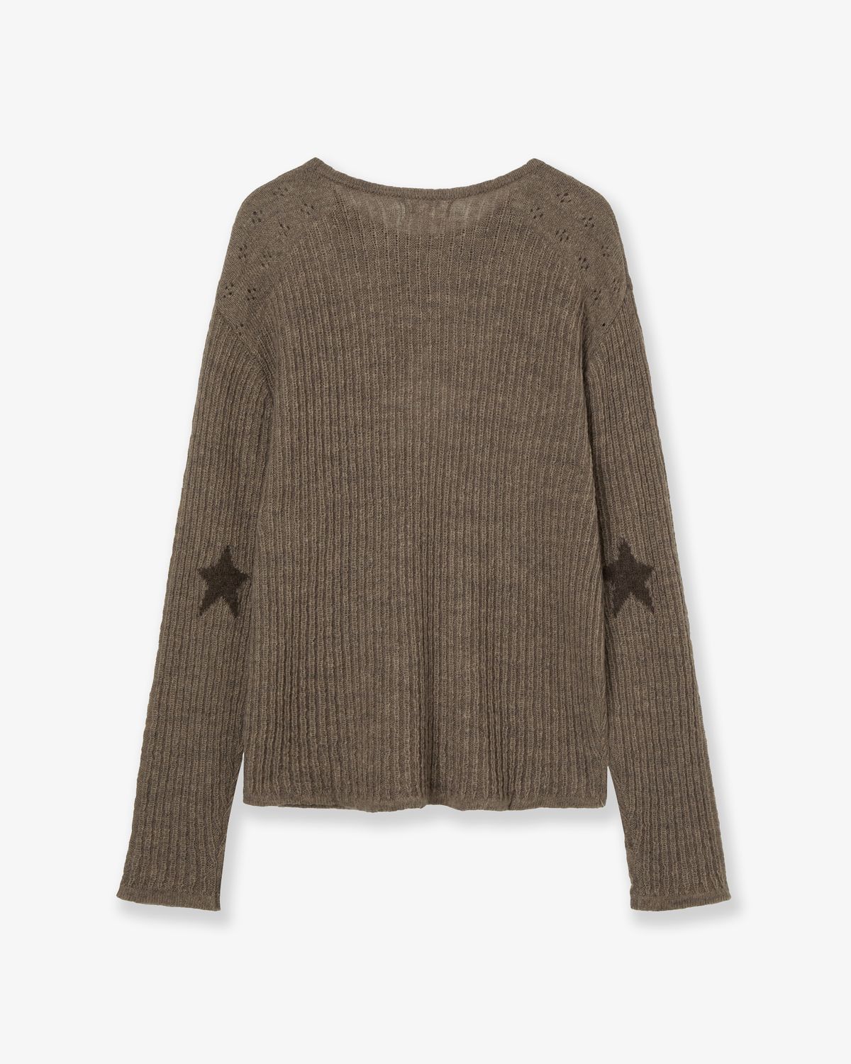 에이이에이이(AEAE) SHEER APPLIQUE KNIT [BROWN]