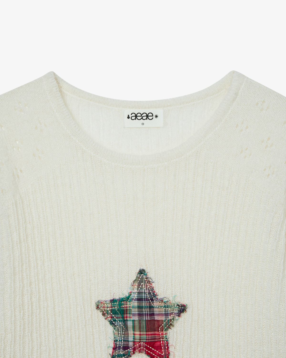 에이이에이이(AEAE) SHEER APPLIQUE KNIT [IVORY]