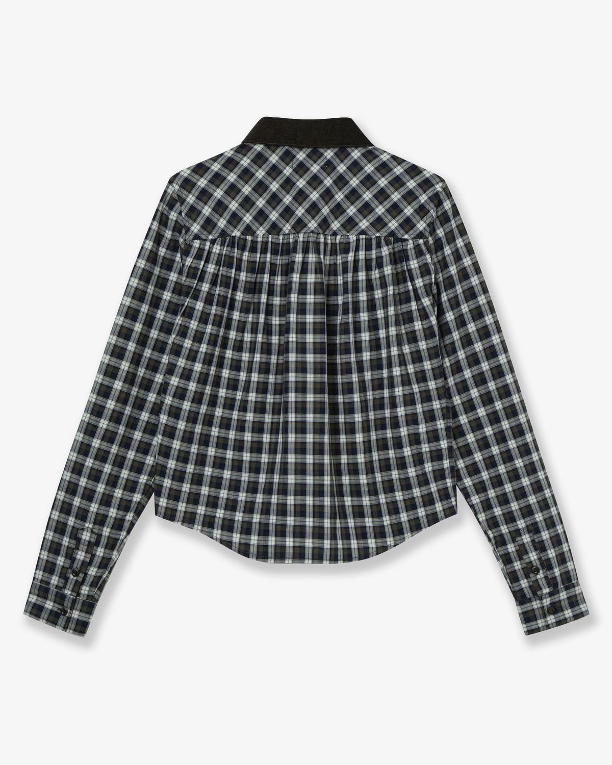 에이이에이이(AEAE) ROUND POCKET CHECK SHIRTS [BLACK]