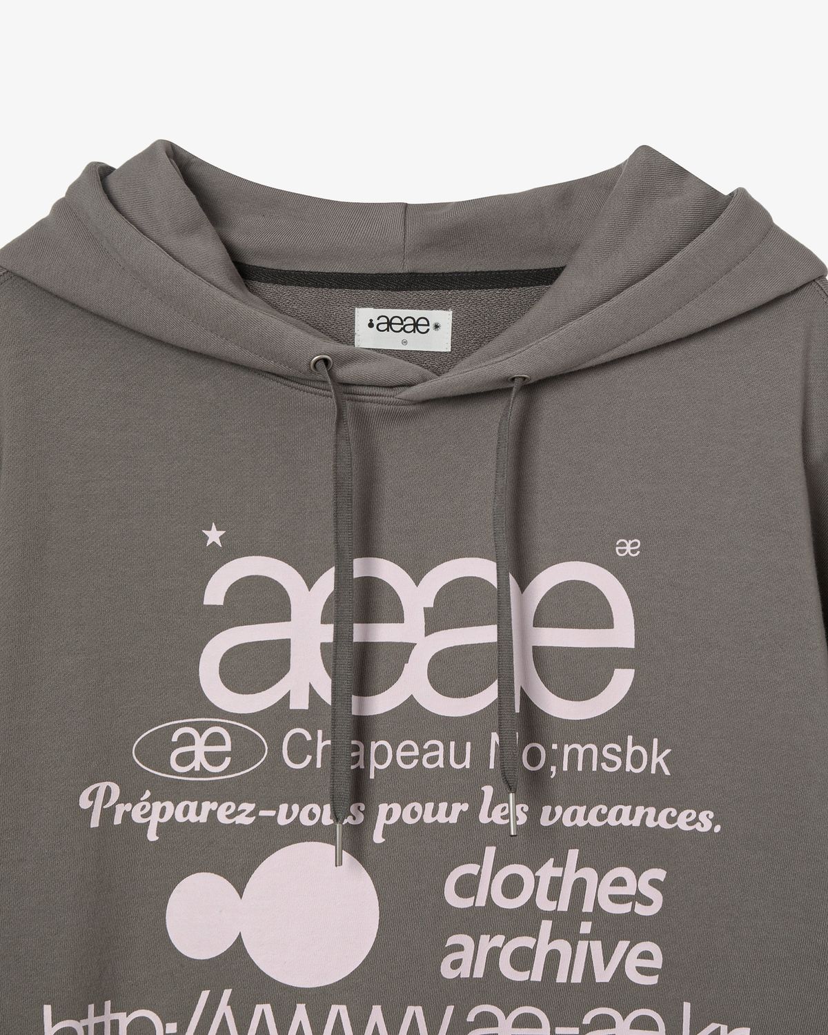 에이이에이이(AEAE) WEB LOGO LOOSED HOODIE [TAUPE]