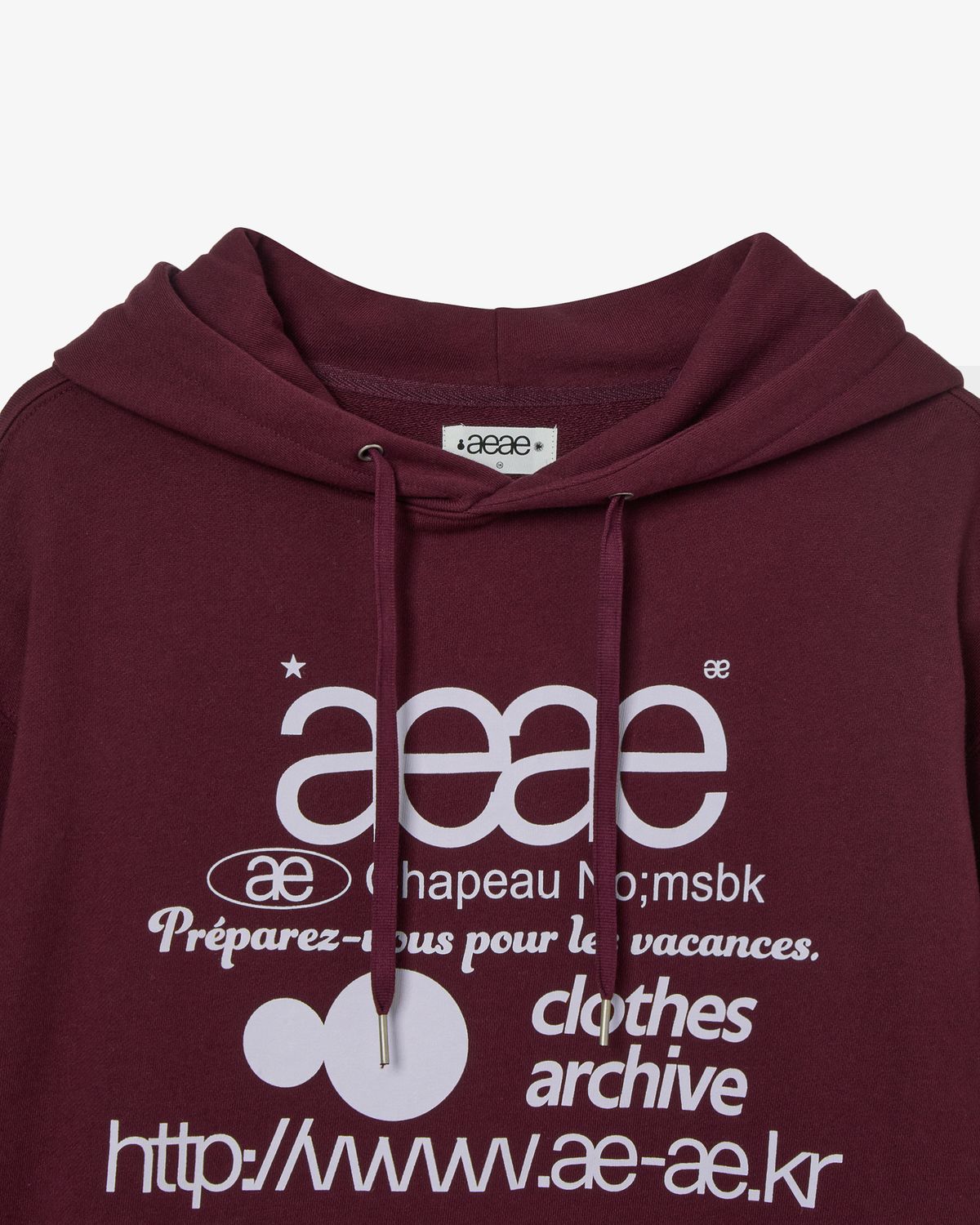 에이이에이이(AEAE) WEB LOGO LOOSED HOODIE [BURGUNDY]
