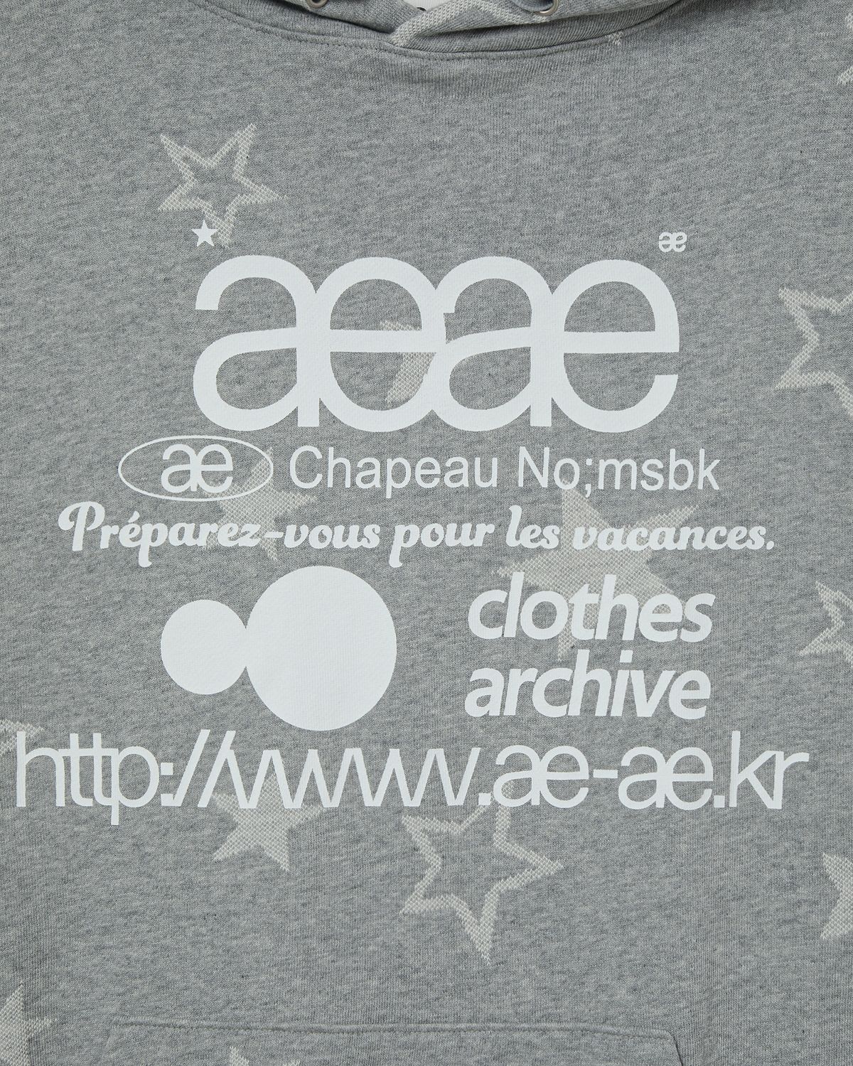 에이이에이이(AEAE) WEB LOGO STAR LOOSED HOODIE [GREY]