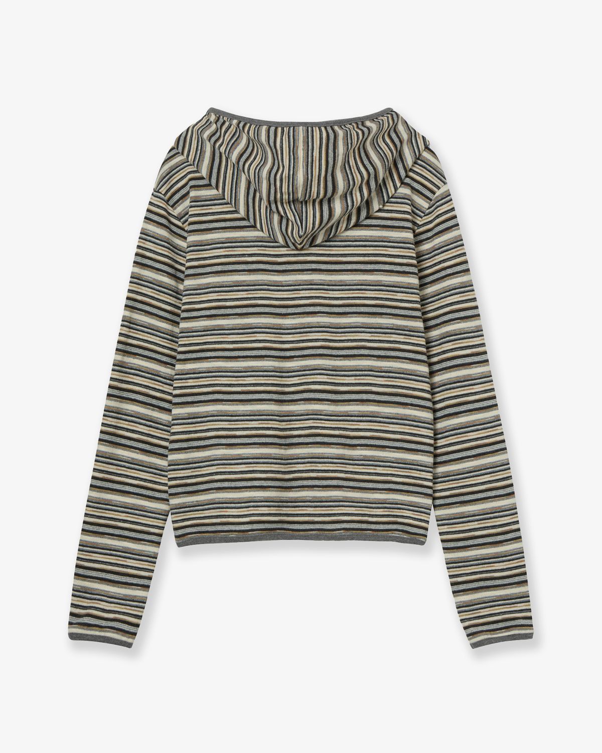에이이에이이(AEAE) STRIPE KNIT HOODIE [BEIGE]