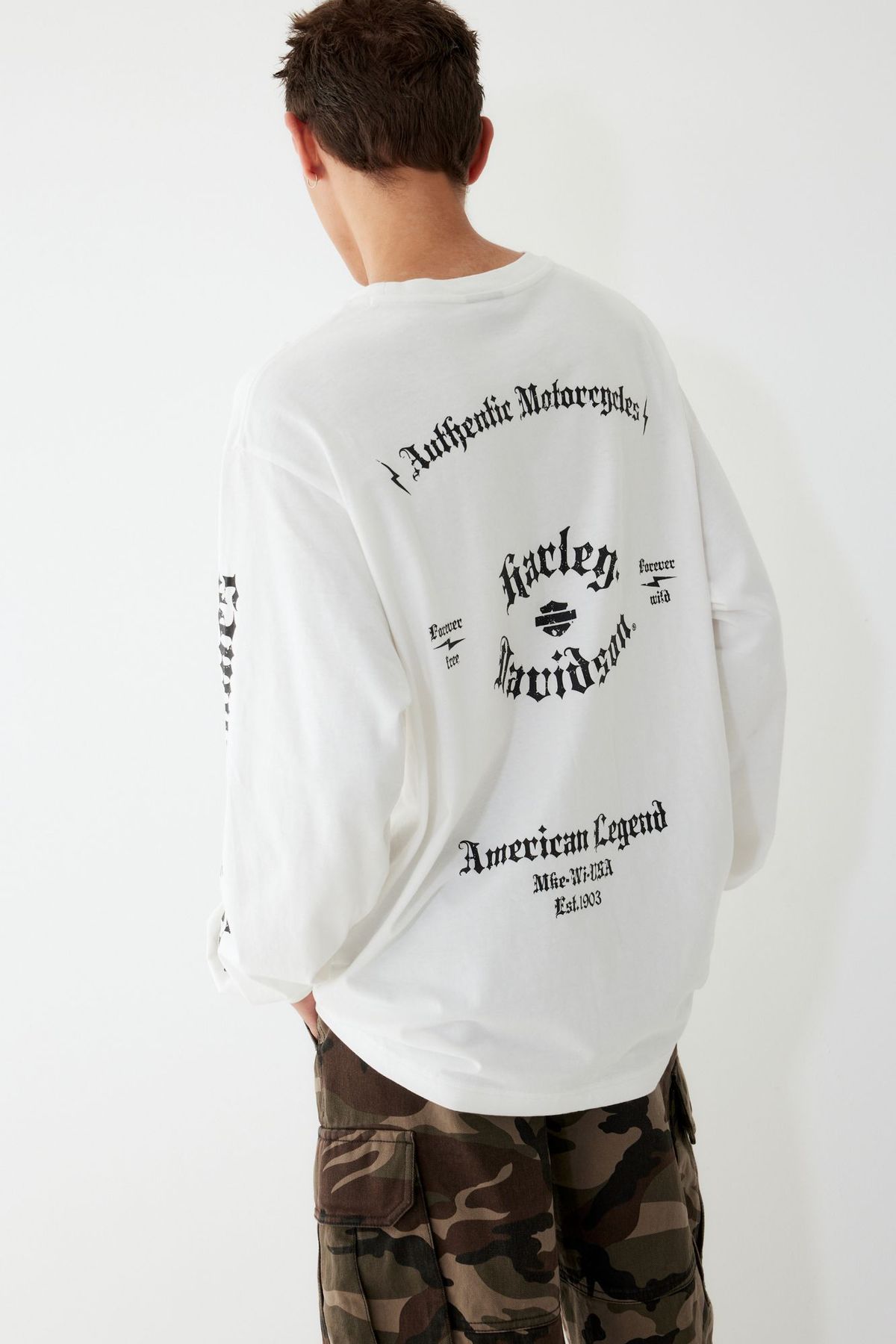 할리데이비슨 컬렉션스®(HARLEY-DAVIDSON COLLECTIONS®) OL 아메리칸 레전드 롱슬리브 티셔츠_오프화이트 HH15311301