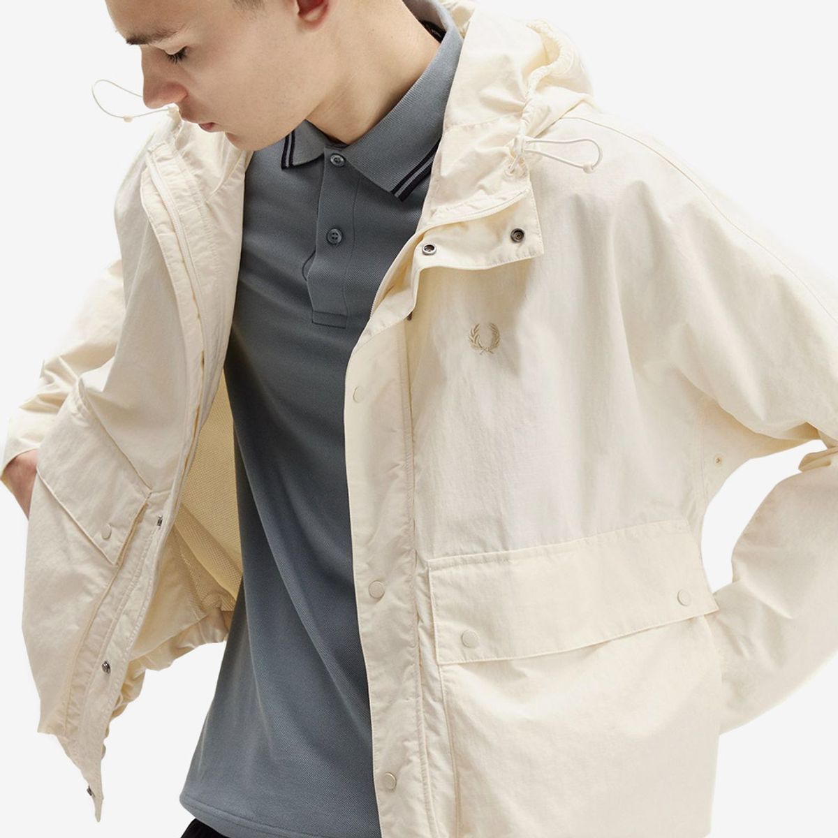 프레드페리(FRED PERRY) [Sport] 크롭 립스탑 파카 - 에크루 AFPM2538572-560