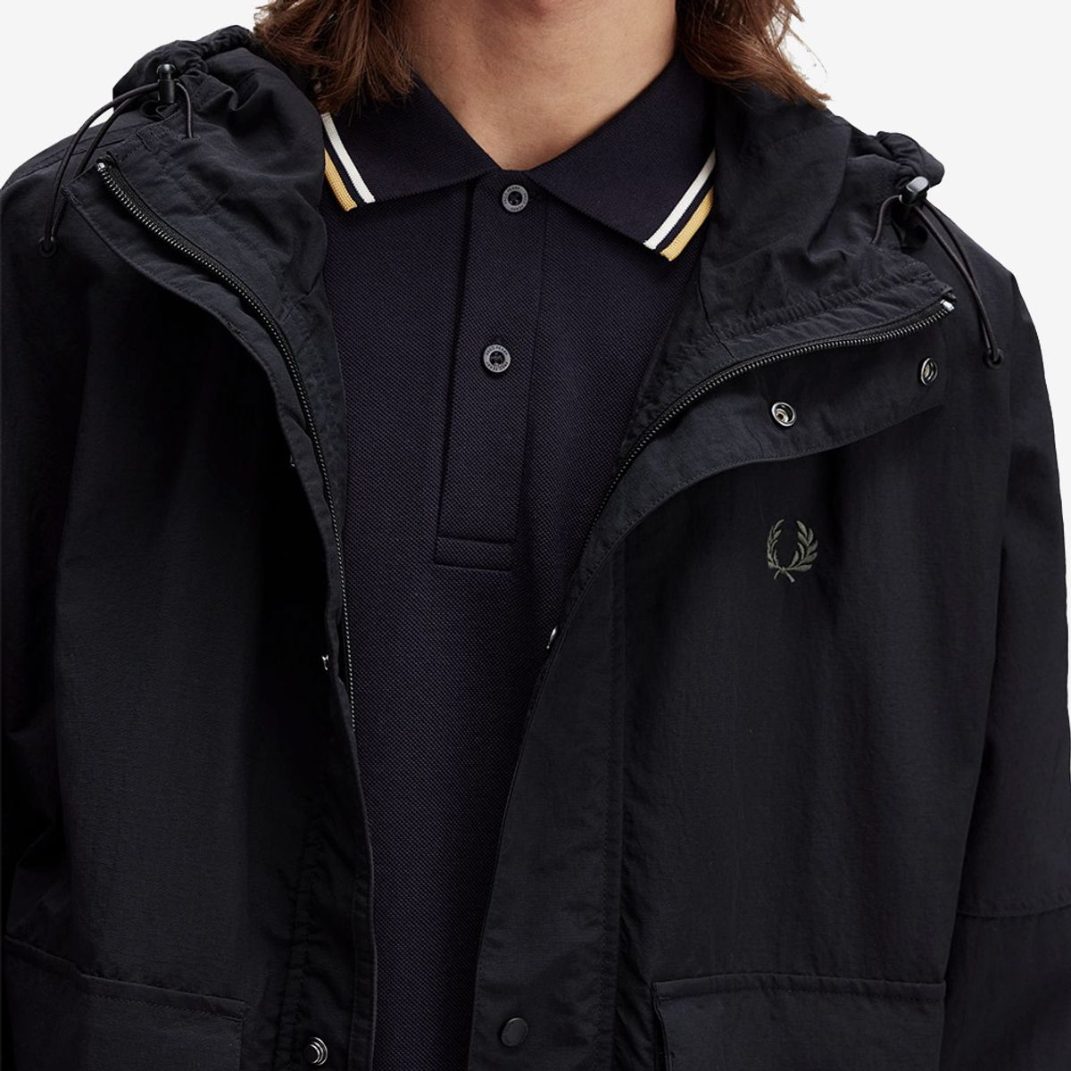 프레드페리(FRED PERRY) [Sport] 크롭 립스탑 파카 - 블랙 AFPM2538572-102