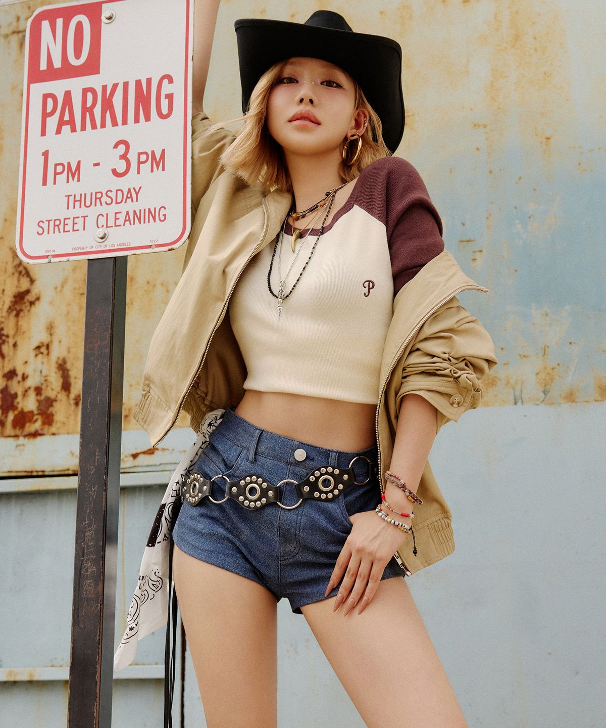 플랙 우먼(PLAC WOMEN) 코튼 블렌드 웨스턴 점퍼 베이지