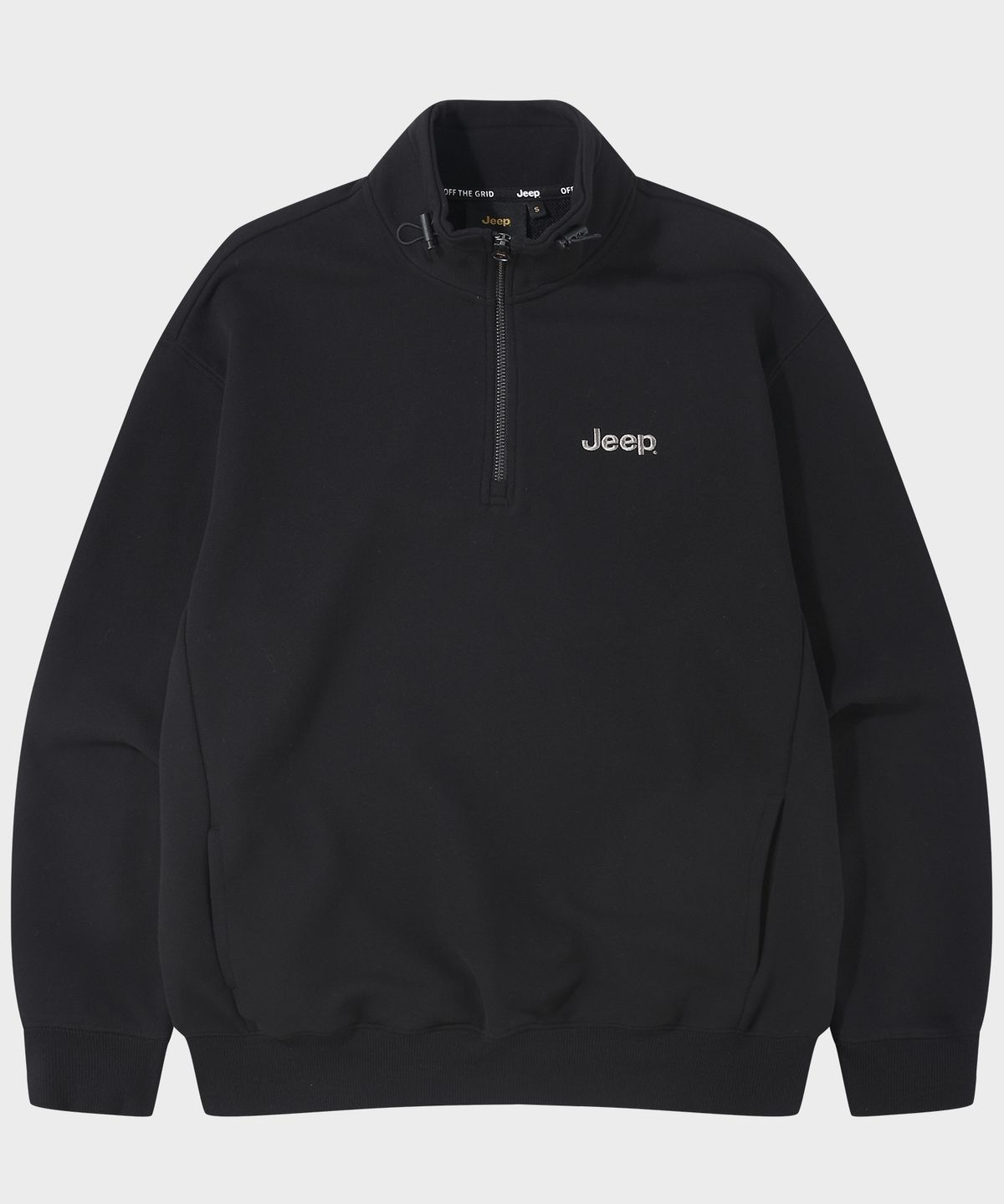 지프(JEEP) 피치스웻 스트링 하프집업 맨투맨 (JQ5TSU835BK)
