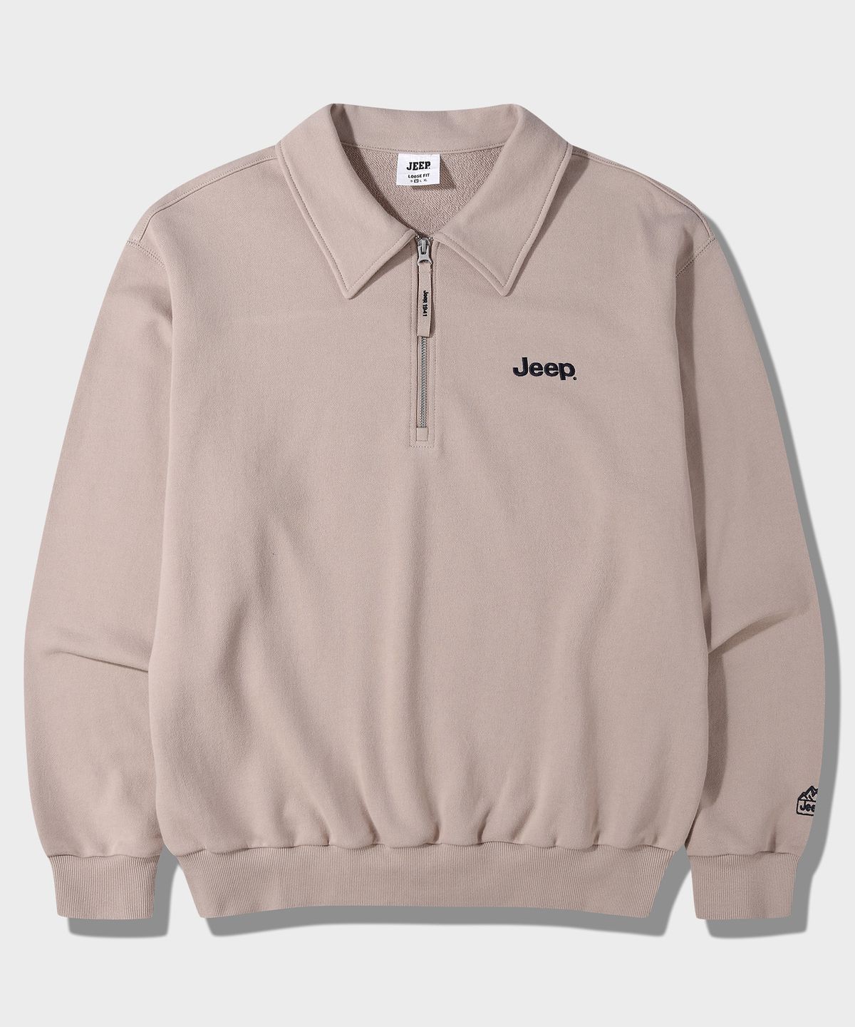 지프(JEEP) 오버핏 카라 하프집업 맨투맨 (JQ5TSU834BE)