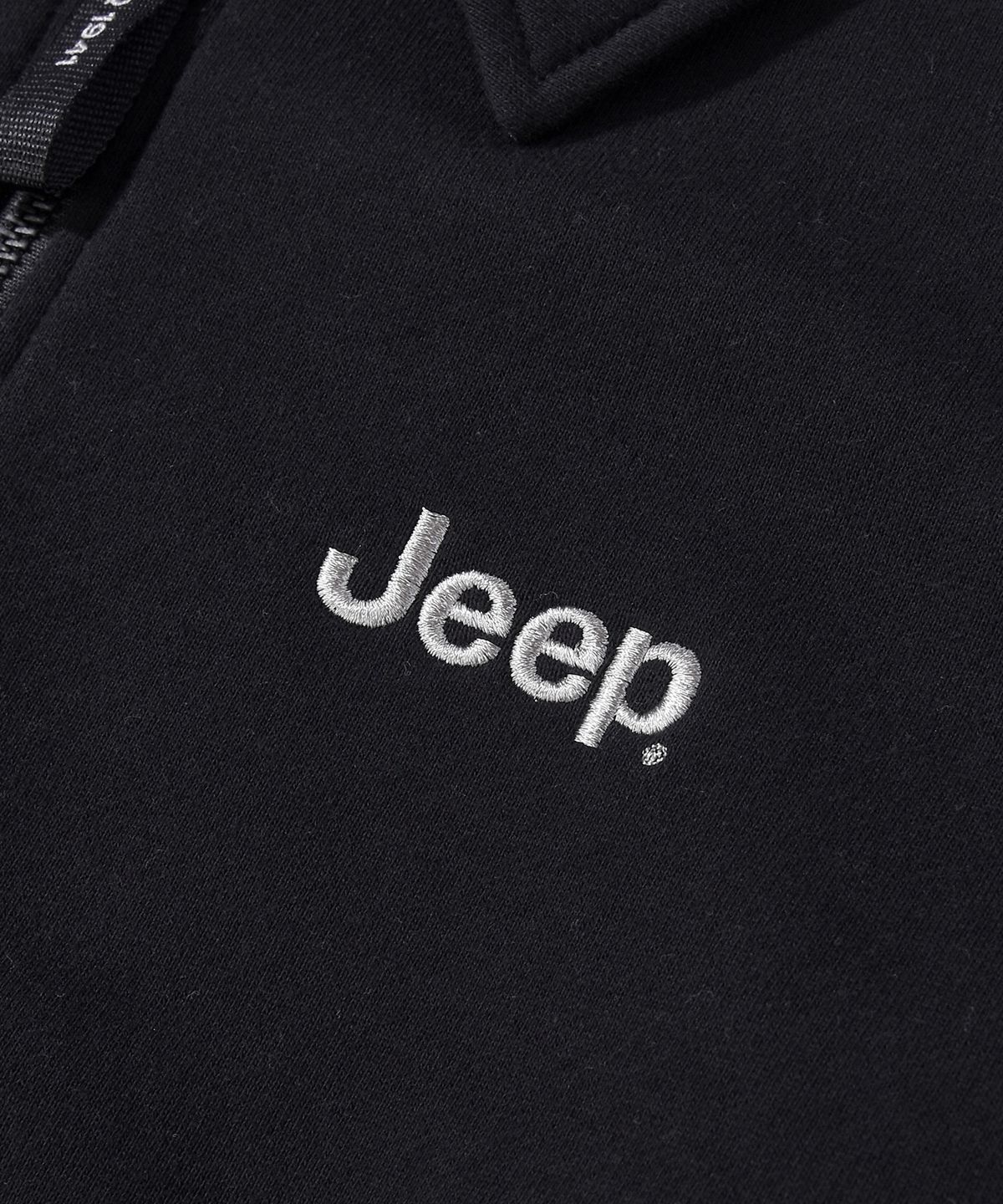 지프(JEEP) 오버핏 카라 하프집업 맨투맨 (JQ5TSU834BK)
