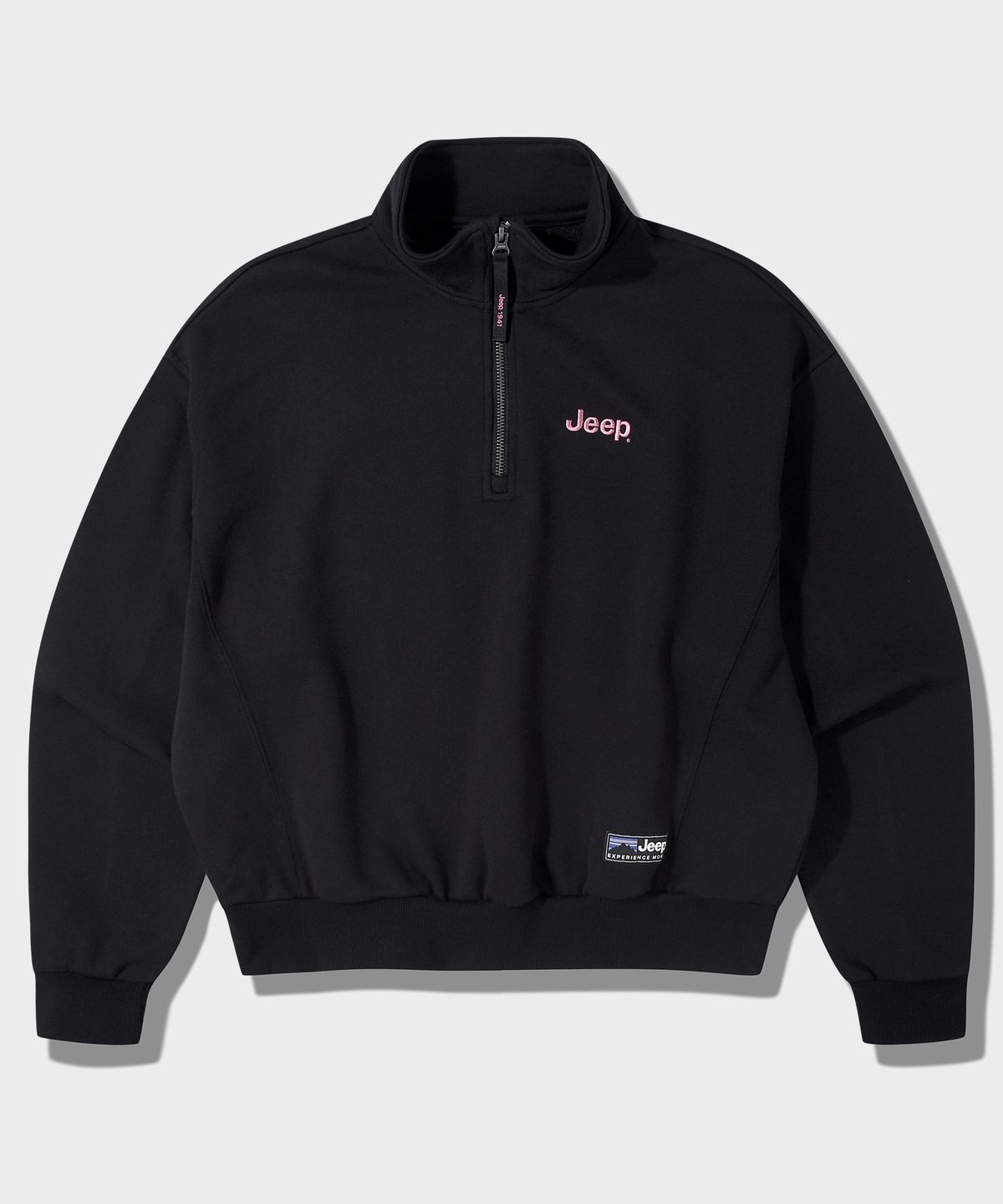 지프(JEEP) [360g] WOMEN M-Logo 하프집업 맨투맨 (JQ5TSF838BK)