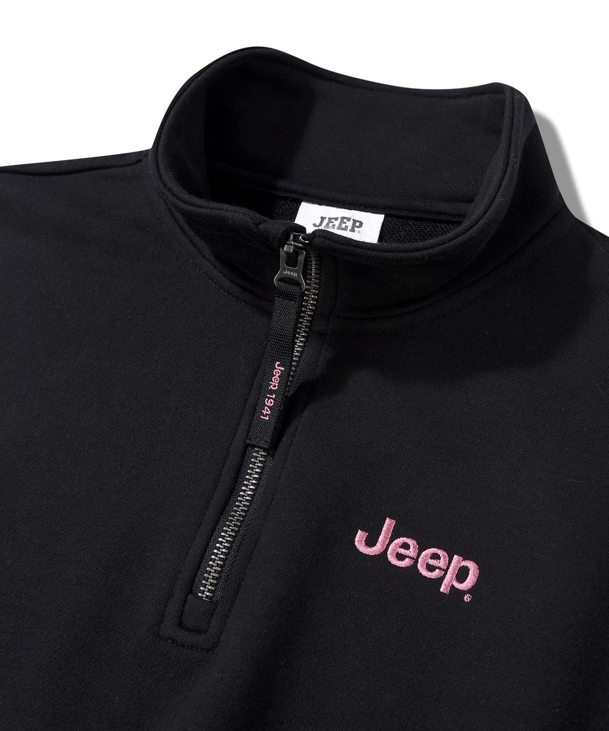 지프(JEEP) [360g] WOMEN M-Logo 하프집업 맨투맨 (JQ5TSF838BK)