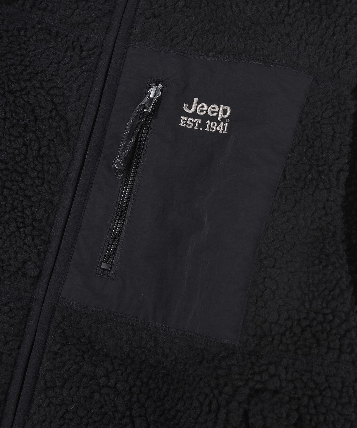 지프(JEEP) 2WAY 레트로 마운틴 1941 셰르파 플리스 집업 (JR5TZU095BK)