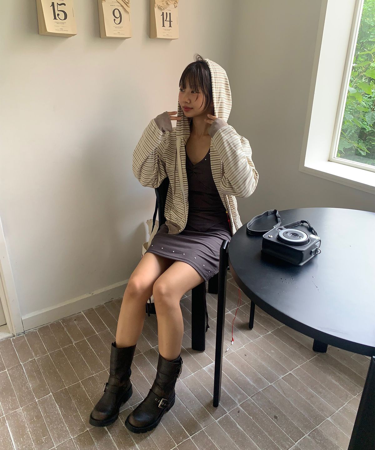 미쏘(MIXXO) 스트라이프 후드집업_MIWJMG916C