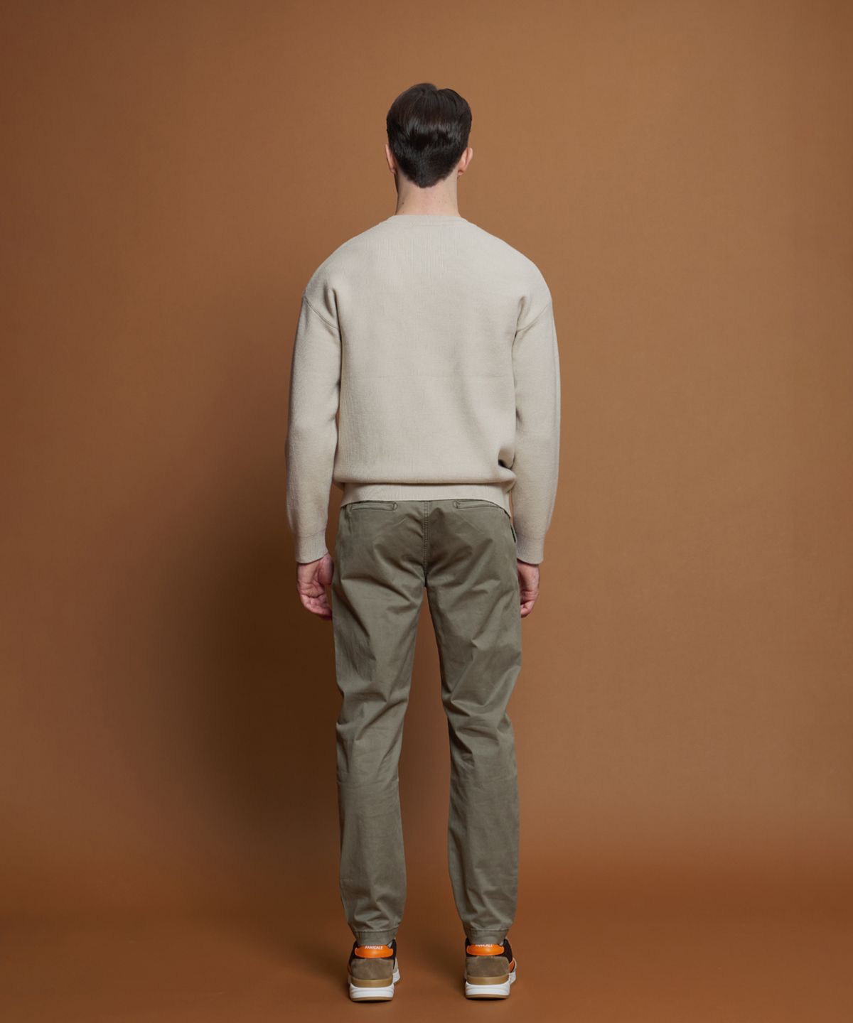 빠니깔레(PANICALE) 카키 레귤러슬림핏 코튼 팬츠