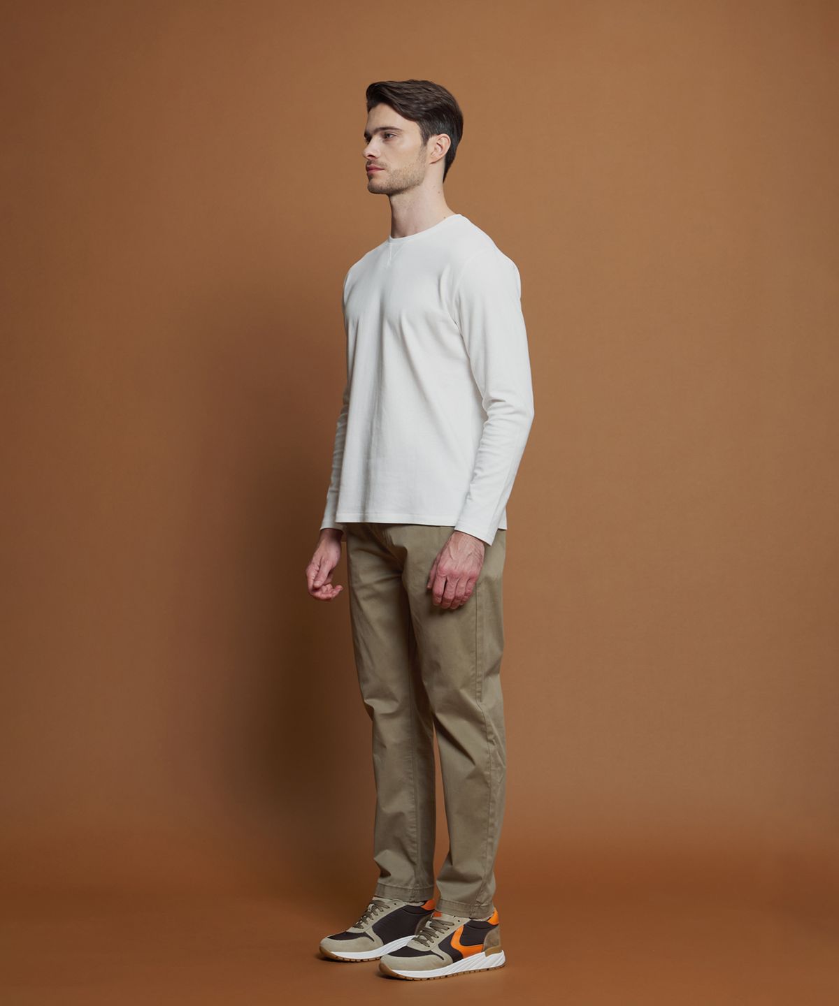 빠니깔레(PANICALE) 베이지 레귤러슬림핏 코튼 팬츠