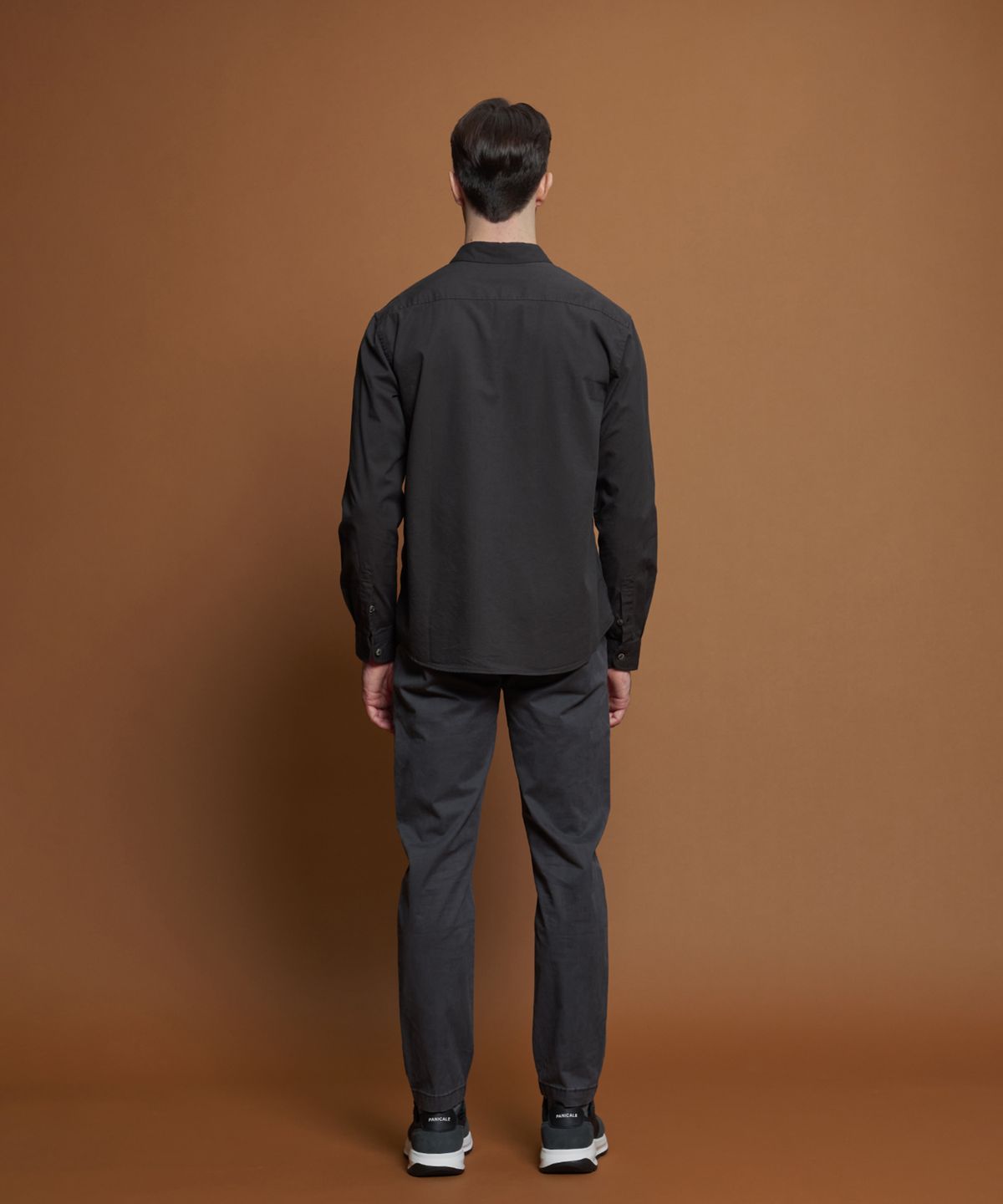 빠니깔레(PANICALE) 차콜 레귤러슬림핏 코튼 팬츠