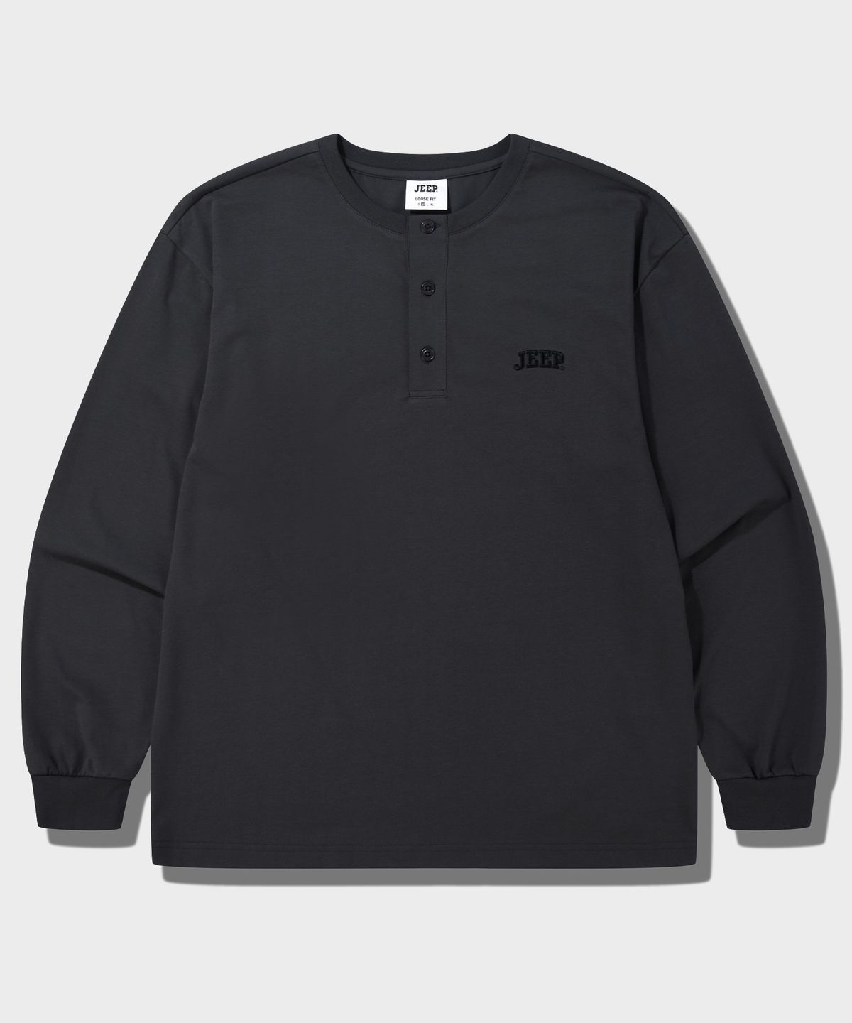 지프(JEEP) 아치드 헨리넥 롱슬리브 티셔츠 (JQ5TSU004DG)