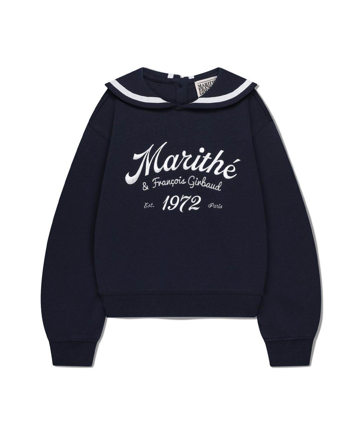 마리떼 키즈(MARITHÉ KIDS) KIDS W SAILOR COLLAR CROP SWEATSHIRT navy