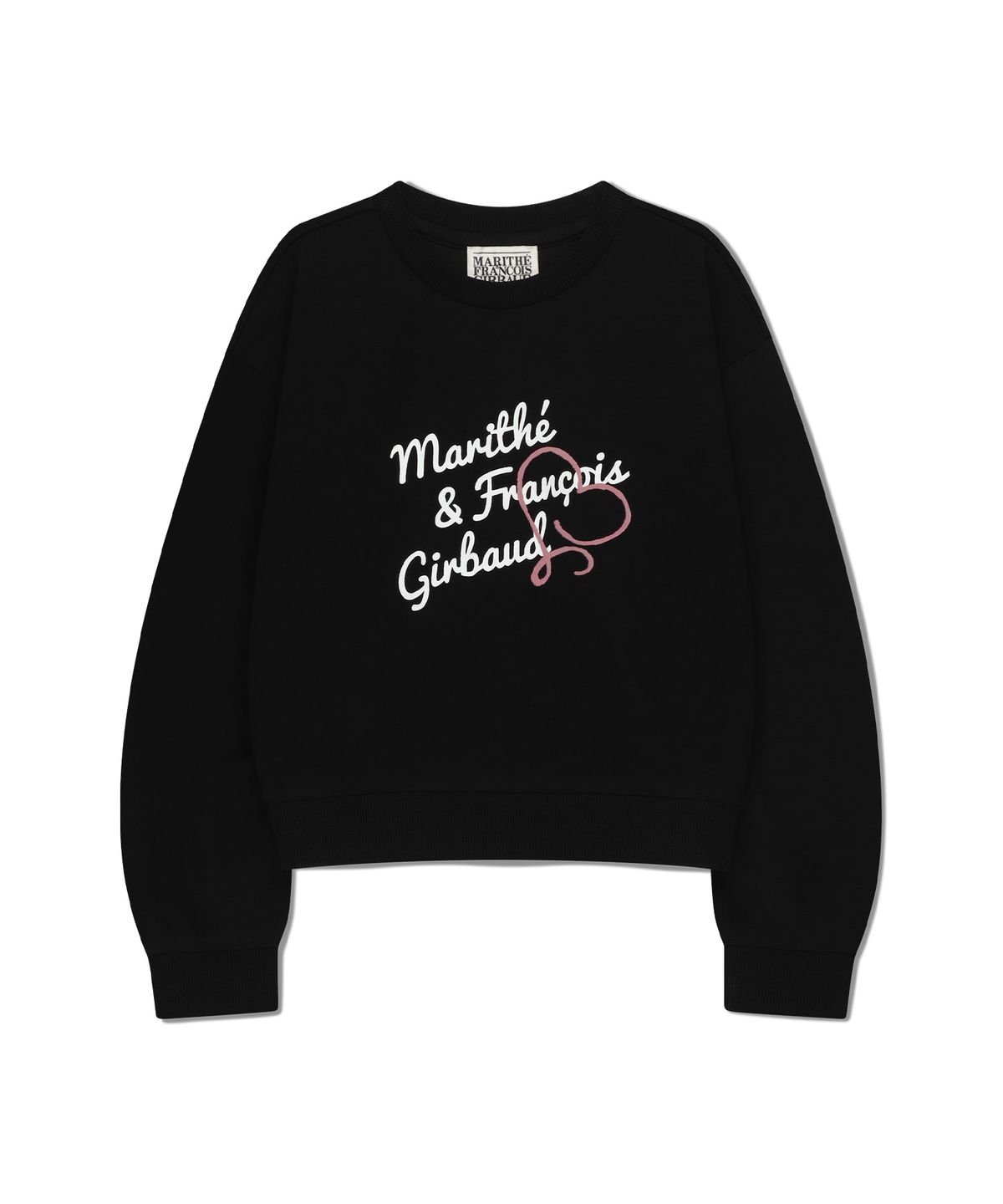 마리떼 키즈(MARITHÉ KIDS) KIDS W HAND WRITING LOGO CROP SWEATSHIRT black
