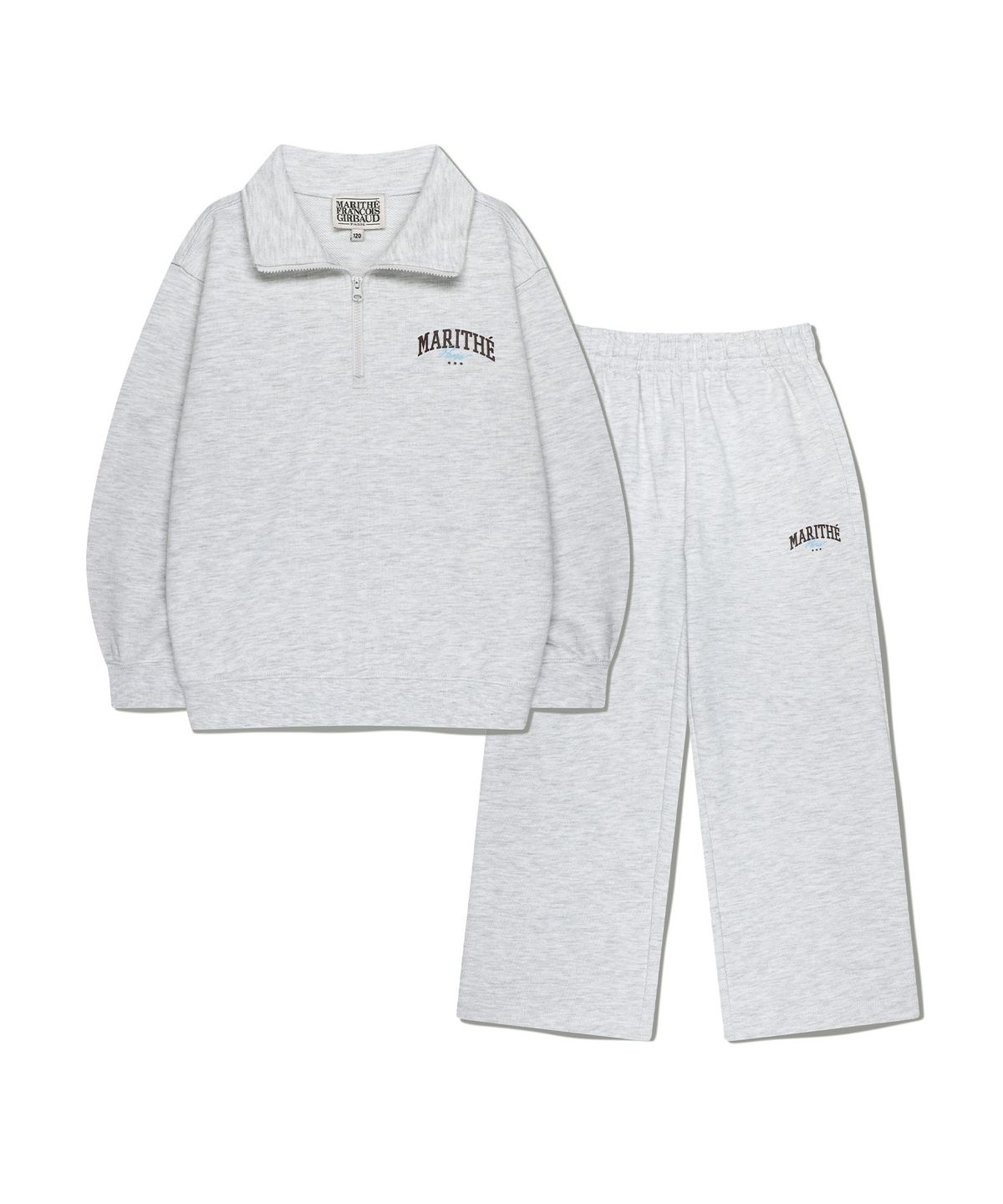 마리떼 키즈(MARITHÉ KIDS) KIDS HALF ZIP-UP SWEAT SET-UP light heather gray