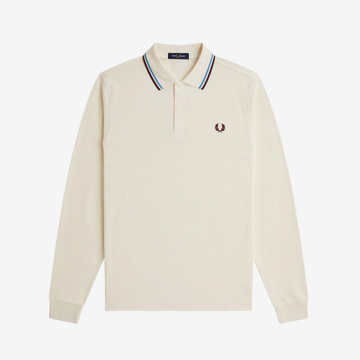프레드페리(FRED PERRY) [M3636] 롱슬리브 트윈 팁 프레드페리 셔츠 - 에크루/코트블루/옥스 블러드 AFPM2533636-Z46