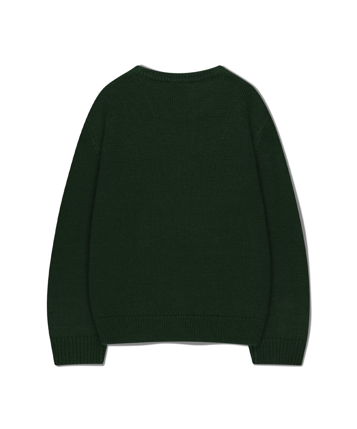 마리떼 키즈(MARITHÉ KIDS) KIDS BEAR JACQUARD KNIT PULLOVER dark green