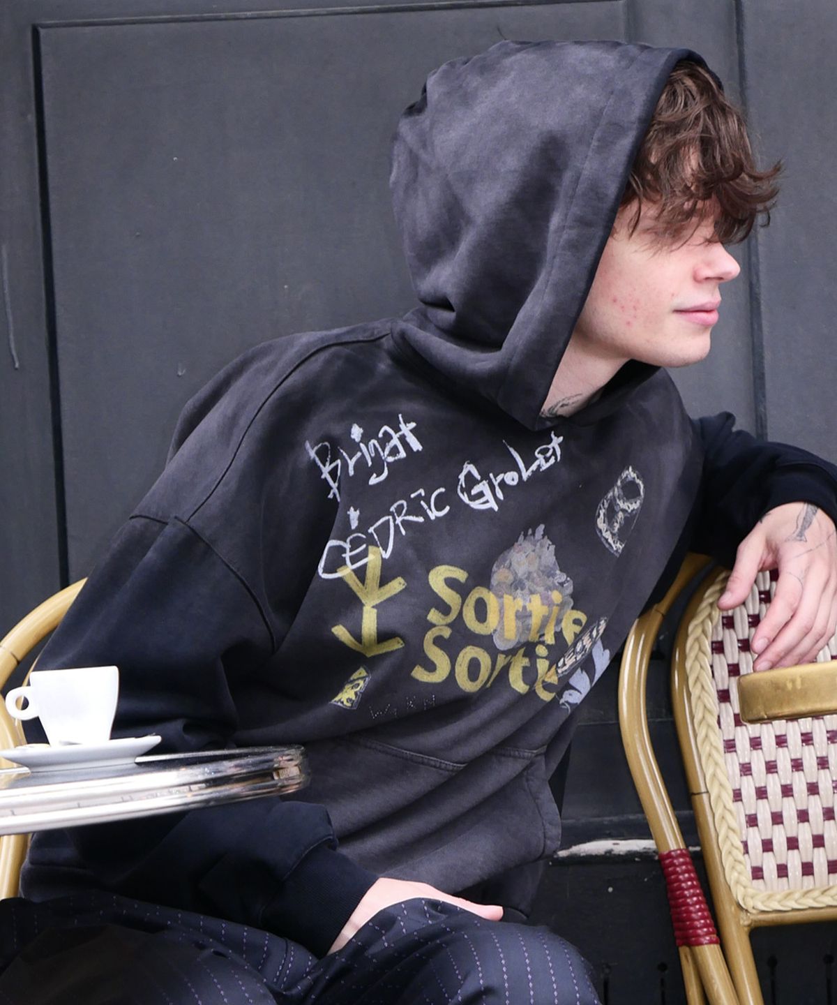 웨스켄(WESKEN) [UNISEX] OVERSIZED SORTIE HOODIE (BLACK)
