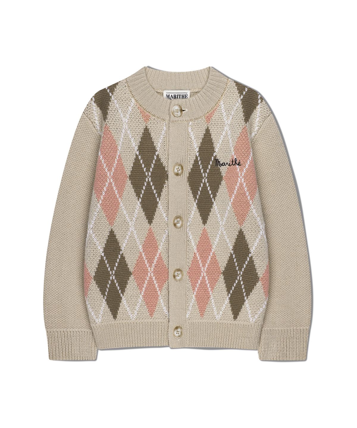 마리떼 키즈(MARITHÉ KIDS) KIDS ARGYLE KNIT CARDIGAN beige