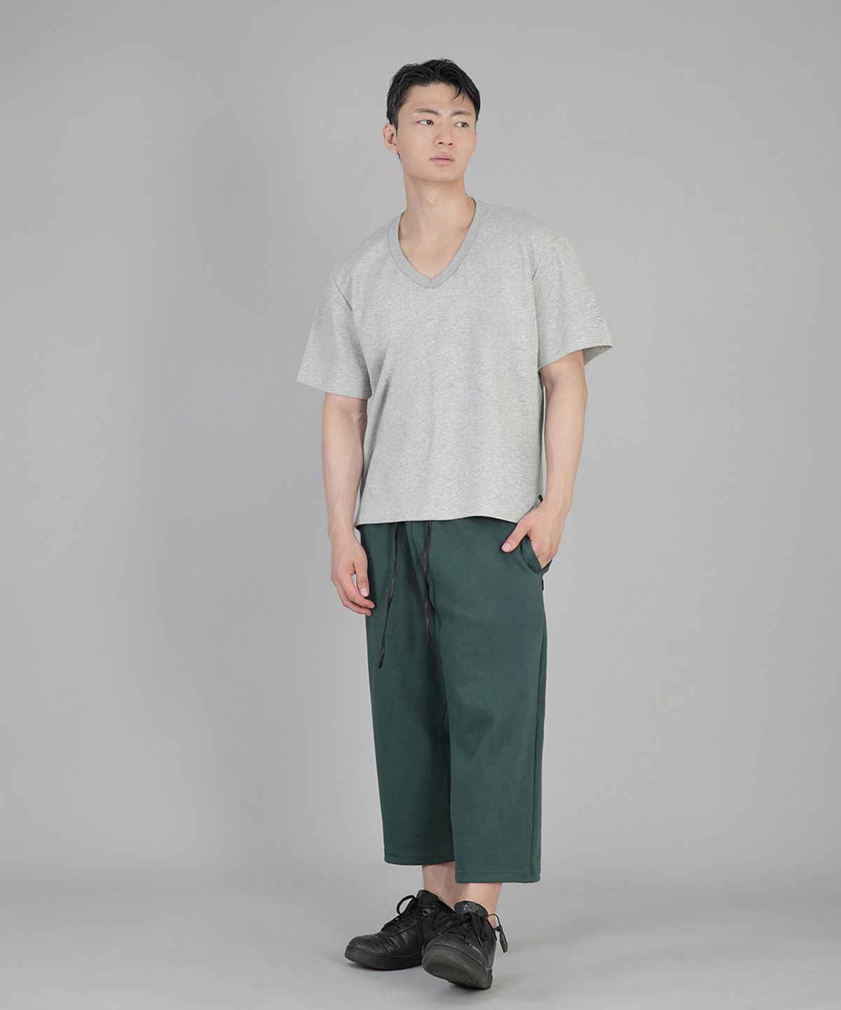 세인트크루(SAINTCREW) V넥 무지 반팔티 BVS-823 멜란지그레이