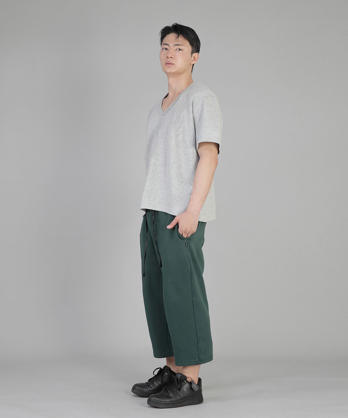 세인트크루(SAINTCREW) V넥 무지 반팔티 BVS-823 멜란지그레이