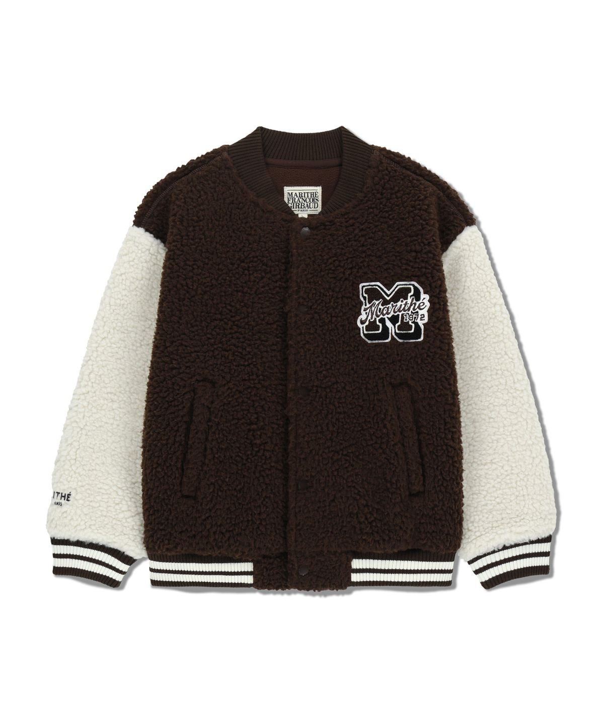 마리떼 키즈(MARITHÉ KIDS) KIDS UNI FLEECE VARSITY JACKET brown