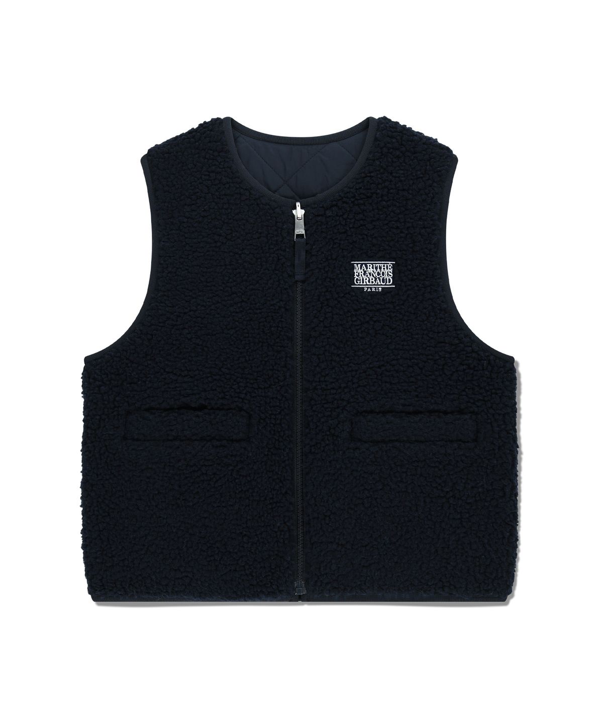 마리떼 키즈(MARITHÉ KIDS) KIDS CLASSIC LOGO REVERSIBLE FLEECE VEST dark navy