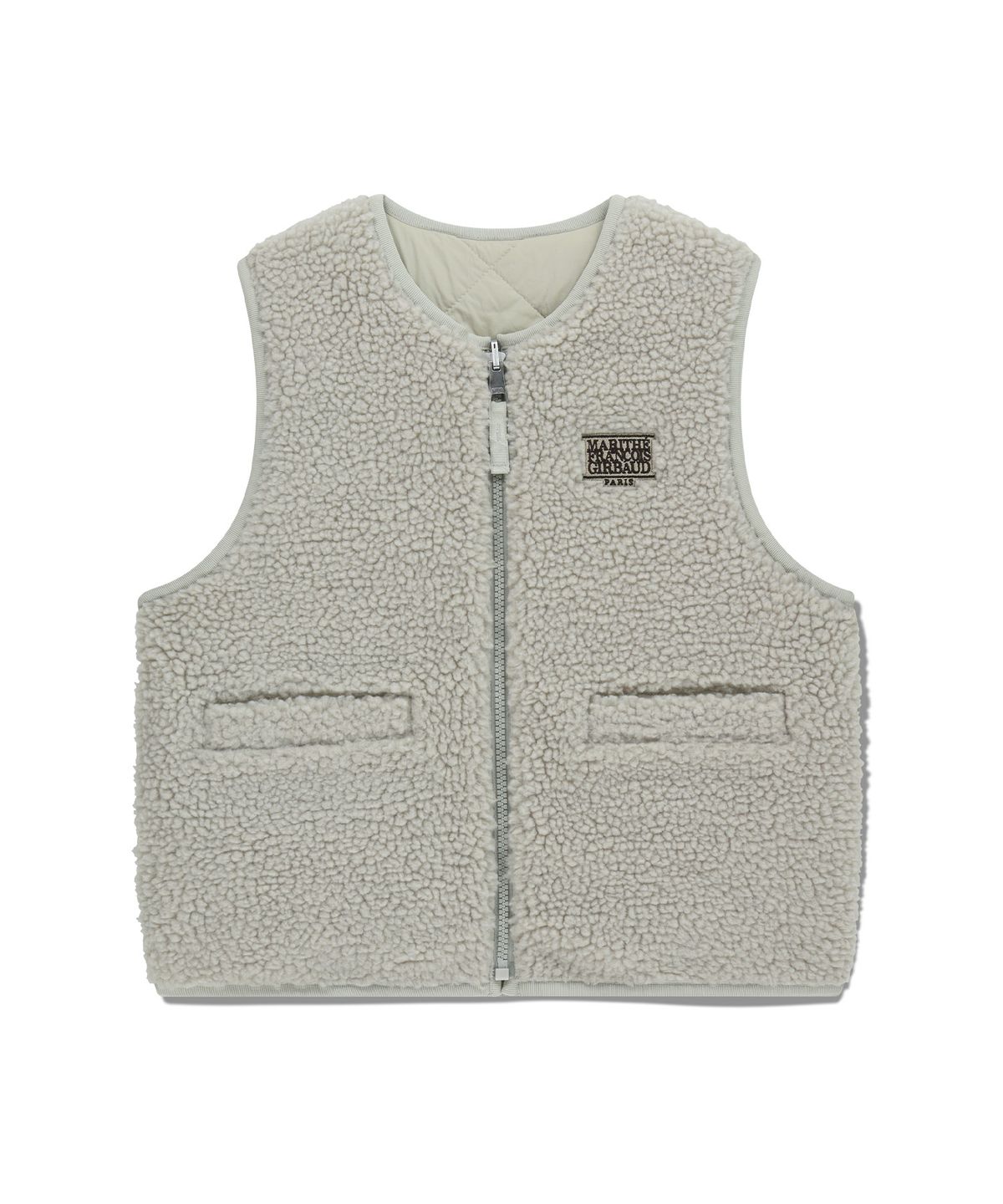마리떼 키즈(MARITHÉ KIDS) KIDS CLASSIC LOGO REVERSIBLE FLEECE VEST light gray