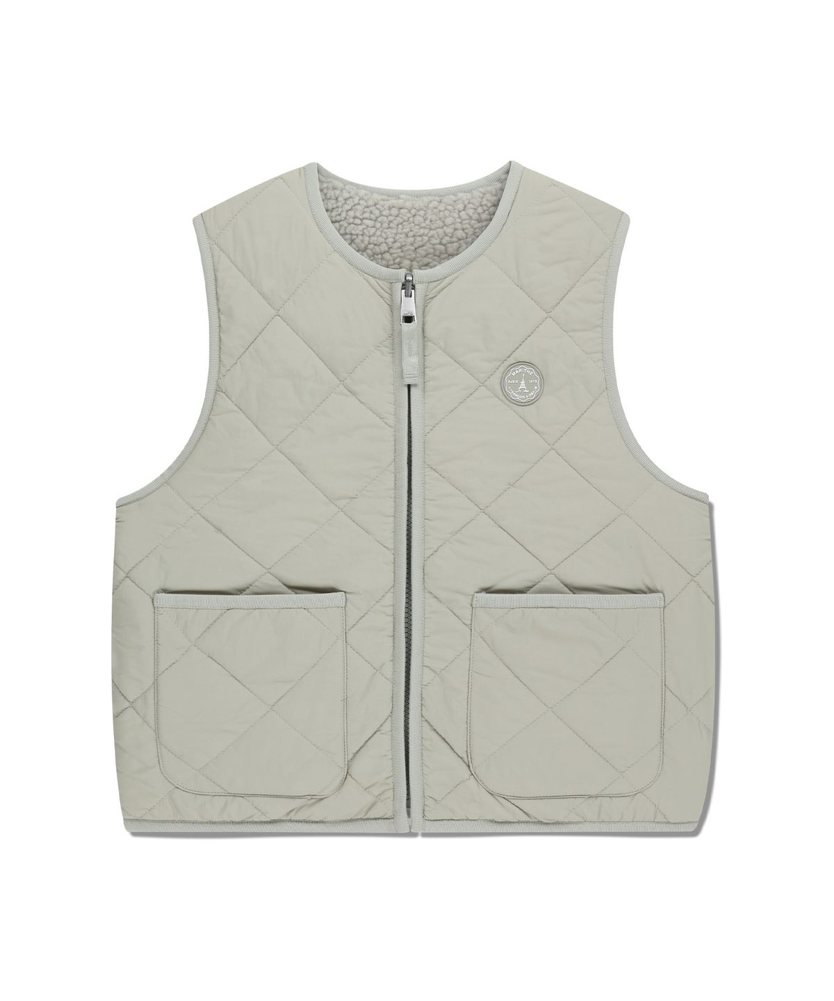 마리떼 키즈(MARITHÉ KIDS) KIDS CLASSIC LOGO REVERSIBLE FLEECE VEST light gray