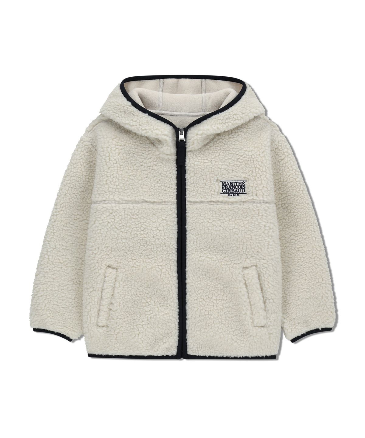 마리떼 키즈(MARITHÉ KIDS) KIDS CLASSIC LOGO FLEECE HOODIE ZIPUP ivory
